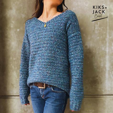 Ravelry Your First Basic V Neck Crochet Sweater Pattern By Kiks Jack