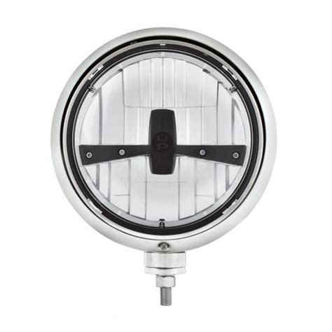 Black Guide Style Hot Rod Headlight W No Turn Signal Blackout 5 High Power LED Headlight