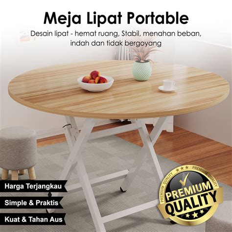 Jual Meja Lipat Bulat Portable Ukuran 60cm X 51cm Meja Lesehan