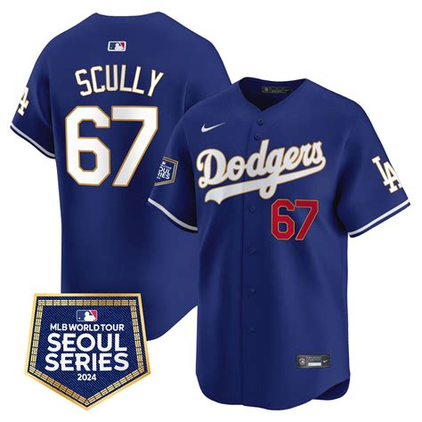 Vin Scully Men’s Los Angeles Dodgers 2024 World Tour Seoul Series Patch