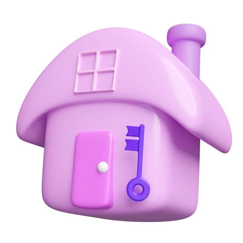 3d Purple House Floating With Key Isolated 3d Render Illustration 17218182 Png