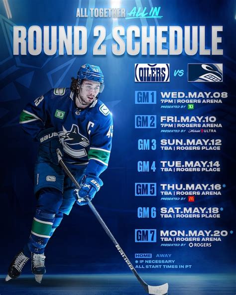 Canucks Playoff Schedule Vancouver Blog Miss604