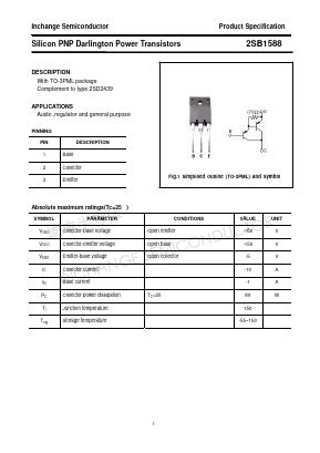 B Datasheet Pdf Inchange Semiconductor Silicon Pnp Darlington