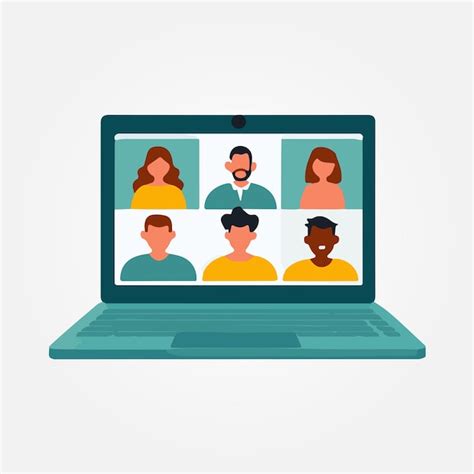 Premium Vector Laptop With Video Call On Screen Minimalist Vector