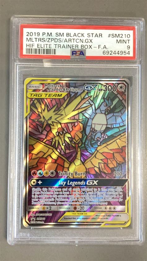 2019 Pokemon Sm Black Star Promo Sm210 Full Art Moltres Zapdos