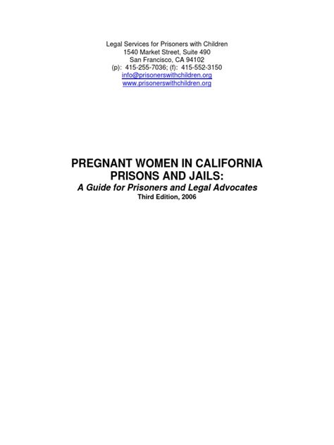 Pregnant Women In California Prisons And Jails A Guide For Prisoners