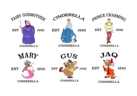 Cinderella Png, Cinderella Characters Png Bundle, Family Matching Shirt ...