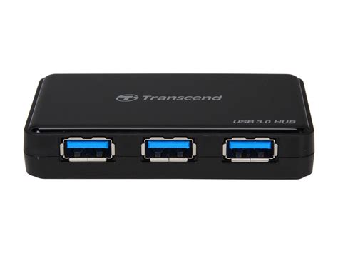 Transcend 4 Port USB 3 0 Hub W Power Adapter Model TSHUB3K Supports