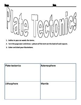 Plate Tectonics Worksheets Printable