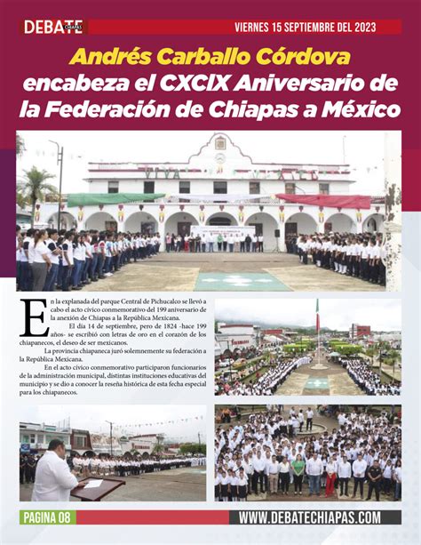 Andrés Carballo Córdova encabeza el CXClX Aniversario de la Federación