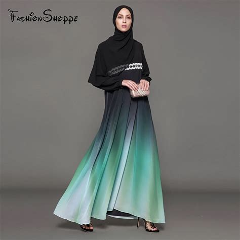 Muslim Maxi Dress Elegant Abaya Lace Long Sleeve Jilbab Robe Gowns