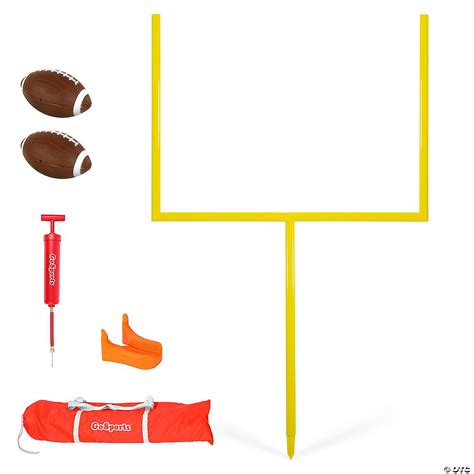 Gosports football field goal post set with 2 footballs and kicking tee ...