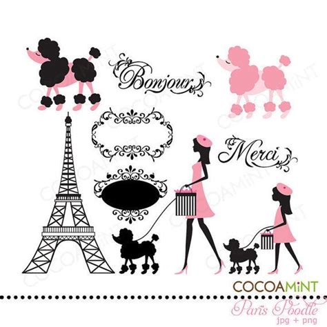 Paris Poodle Clip Art | Paris birthday, Paris theme, Paris theme party