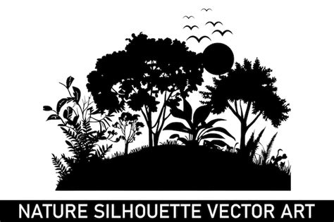 Premium Vector | Forest silhouette illustration Nature silhouette ...