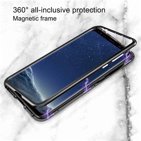 Magnetic Metal 360 Adsorption Phone Glass Cover Case For Samsung Galaxy S8 S9 S10 Plus Note10