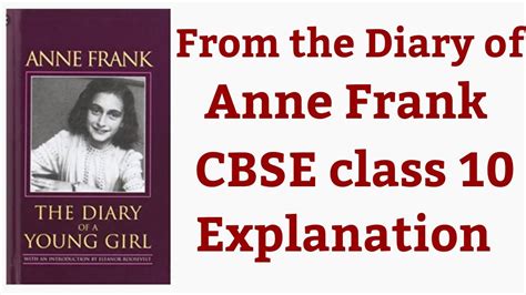 From The Diary Of Anne Frank Class Explanation And Summary