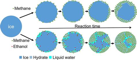 Schematic Of The Reaction Process Of Methane Hydrate Conversion From