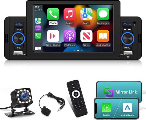 NHOPEEW Single DIN Apple Car Play Car Radio 5 Pulgadas Con Pantalla