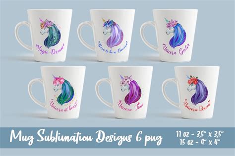 Unicorn Clipart Mug Sublimation Mug Design