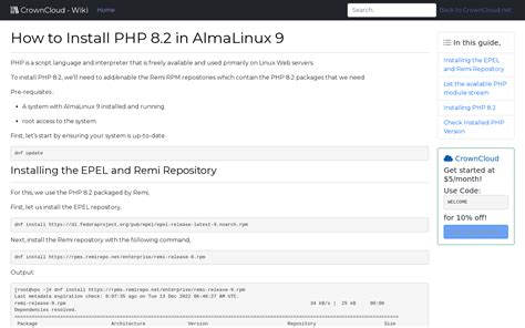 Crowncloud Wiki How To Install Php In Almalinux