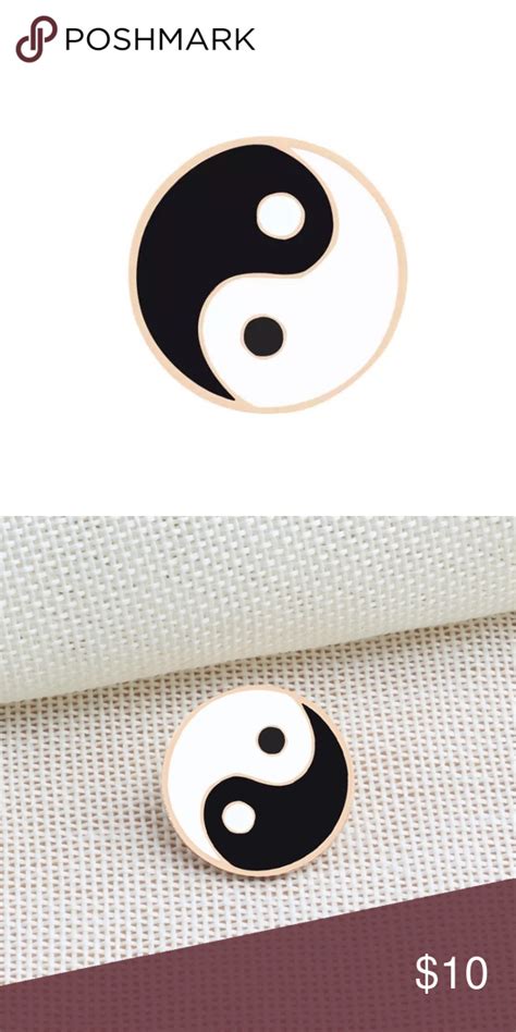 Ying Yang Tai Chi Enamel Brooch Pin Enamel Brooch Ying Yang