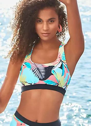 Multi Tropical Print Bustier Bikini Top By LASCANA Swimwear365