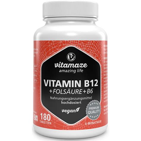 Vitamaze Vitamine B12 1000 µg B9 B6 hautement dosée 180 comprimés