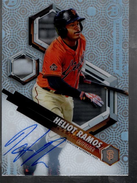 B Bowman High Tek Prospect Autographs Phthr Heliot Ramos