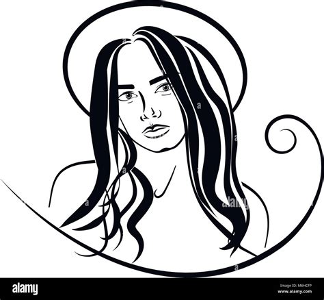 Hairstyle Contour Girl Wearing Hat Vector Banner For Beauty Salon Cute