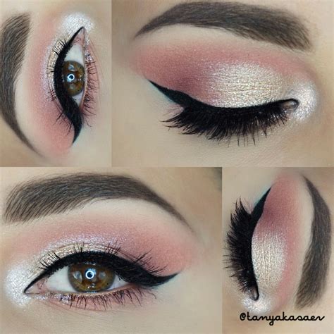 Peachy Shimmer Pink Bridal Makeup Look Idea Lashes Pretty Soft Gentle Everyday Beautiful Pink