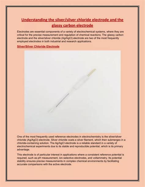 understanding  silversilver chloride electrode   glassy