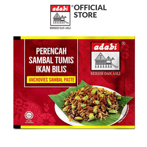 Adabi Perencah Sambal Tumis Ikan Bilis 60g Shopee Malaysia