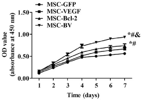 Cell Proliferation The Growth Curve Graph Of The 4 Cell Lines With