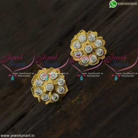 9 Kal Thodu Kammal Gold Plated Ear Studs Small Size Traditional Design