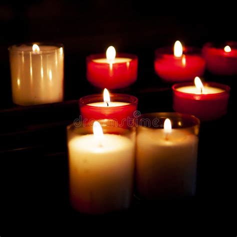 Burning Candles in a Church. Stock Image - Image of hoop, lichtje ...