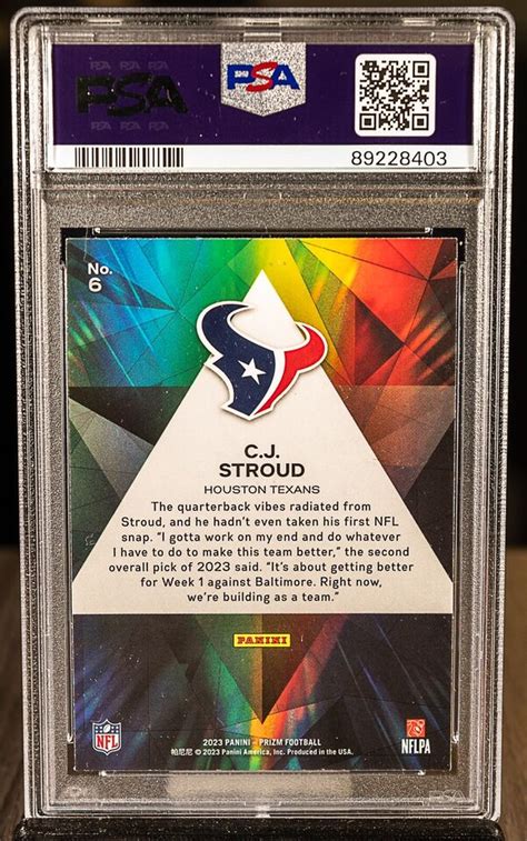 89228403 CJ Stroud 2023 Panini Prizm 6 Prizmatic RC Rookie PSA 10 EBay