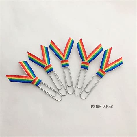 Love Wins RAINBOW Ribbon Planner Paper Clips For Your Erin Condren