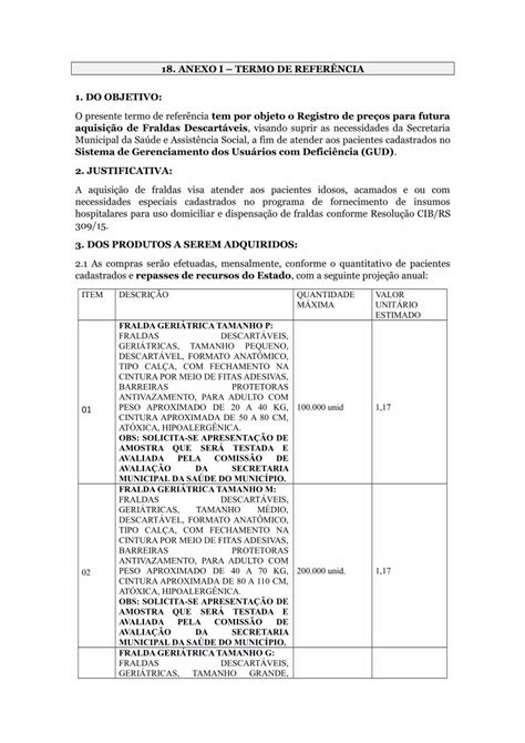 PDF O presente termo de referência tem por objeto o 03 descartÁvel