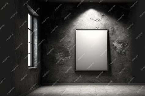 Premium Photo | An example of a grungy room with black walls and lighting