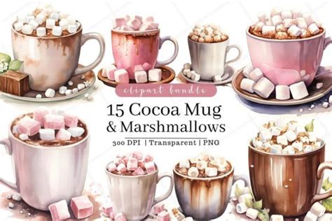 Hot Cocoa Mug Watercolor Clipart Graphic By Rabbyx Creative Fabrica