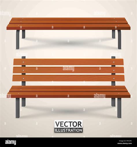 Benches Set Park Wooden Benches Isolated Vector Stock Vector Image