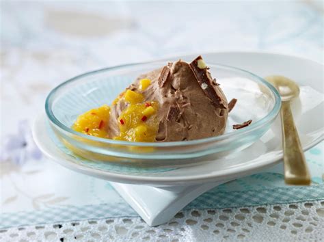 Toblerone Mousse mit Mango Chili Soße Rezept LECKER