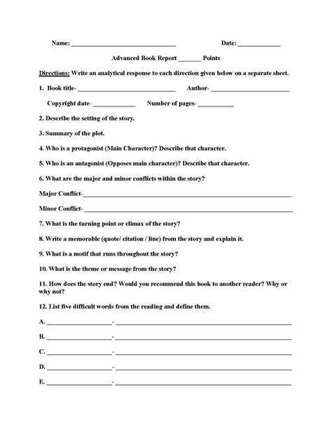 4th Grade Book Report Template Sampletemplatess Sampletemplatess