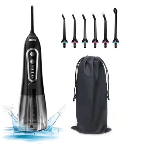 Sac Plus Noir Irrigateur Buccal Jet Dentaire Portable Rechargeable