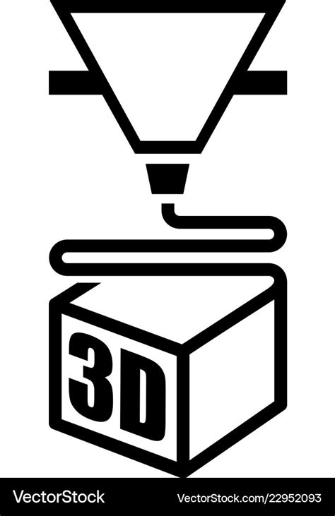 A Black 3d Printer Icon Royalty Free Vector Image