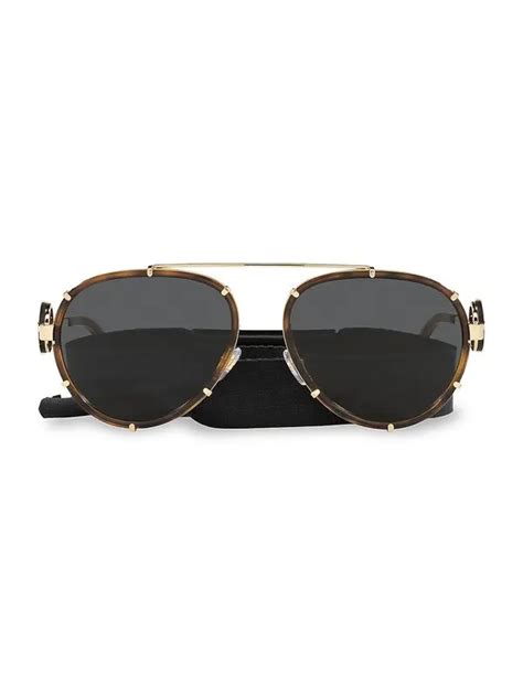 Versace 61mm Aviator Sunglasses Black Editorialist