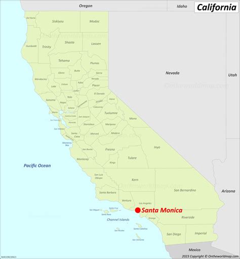 Santa Monica Location On The California Map - Ontheworldmap.com