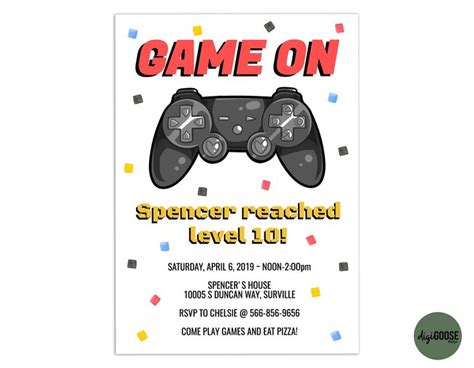 Invitations Video Game Party invitations Video Game Birthday ...