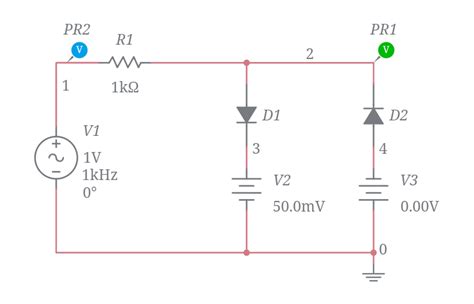 Diode Clipper Circuit Multisim Live