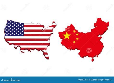 America And China Flag Map. Royalty-Free Stock Image | CartoonDealer ...